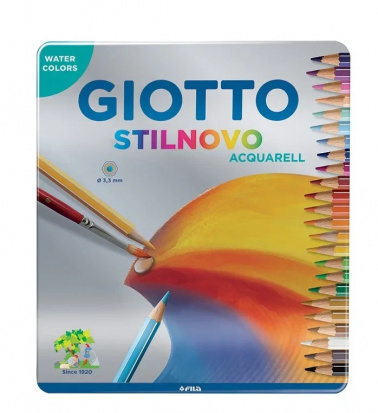 Giotto Stilnovo Acquarell Цветные акварельные деревянные карандаши, 24 шт. в металле sela25